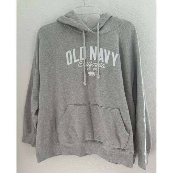 OLD NAVY California 1994 Womens Fleece Hoodie Sweatshirt Large Grey‎ Kangaroo - Picture 1 of 8